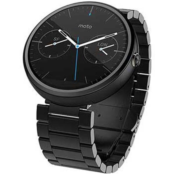 Motorola Moto 360 Black Metal Band