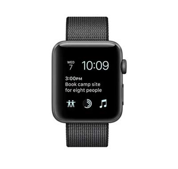 Apple Watch Series 2 Space Gray Aluminum Case with Black Woven Nylon Band