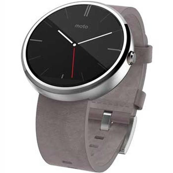 Motorola Moto 360 Stone Leather Band Smartwatch