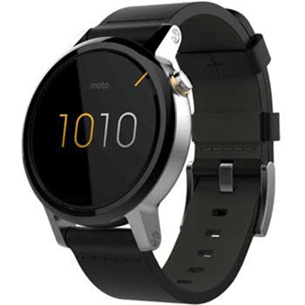 Motorola Moto 360 42mm (2nd gen) With Black Leather Band SmartWatch